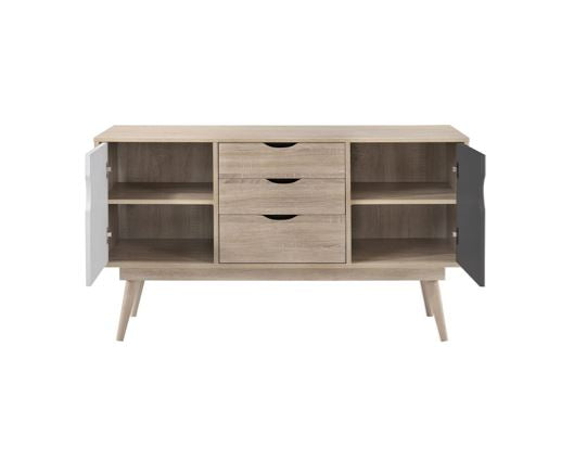 Culton Black & White 2 Sideboard with 2 Doors & 3 Drawers