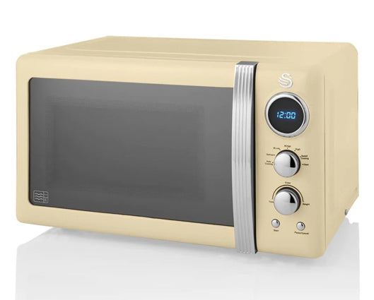 Swan Retro 800W 20L Digital Microwave Cream