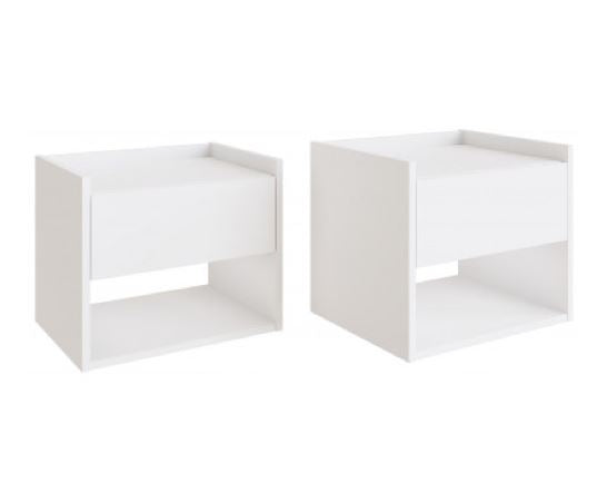 Harrison Wall Mounted Bedside Tables (Pair)- White