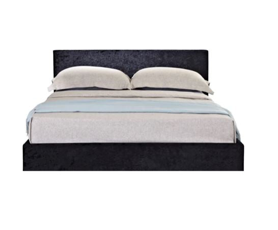 Berlin Small Double Ottoman Bed - Black Crushed Velvet