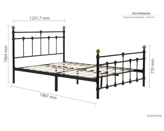 Atlas Small Double Bed - Black