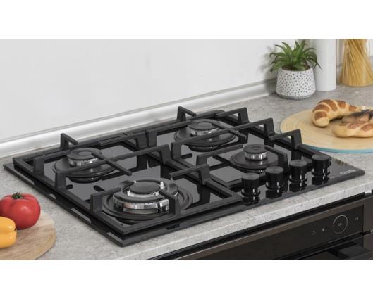 Creda C60GFCWG Black 60cm Gas on Glass Hob