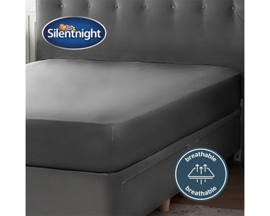 Single - Silentnight Pure Cotton Fitted Sheet � Charcoal