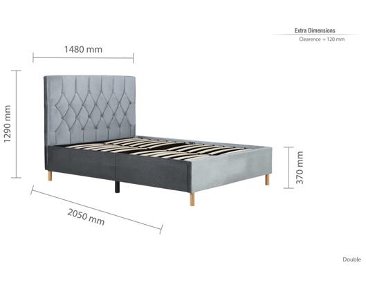 Loxley Double Bed - Grey