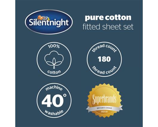 Single - Silentnight Pure Cotton Fitted Sheet � White