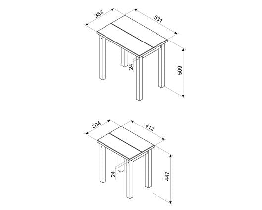 Corona linea nest of 2 tables