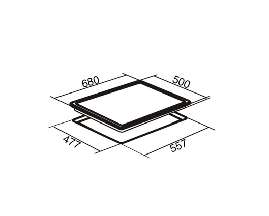 SIA R6 70cm 5 Burner Gas Hob With Cast Iron Pan Supports Stainless Steel 