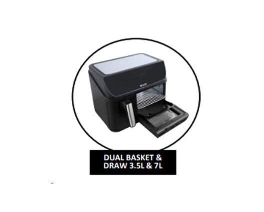 12L Dual Draw Air Fryer with Drawer & Window