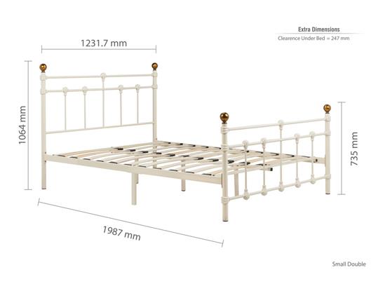 Atlas Small Double Bed - Cream