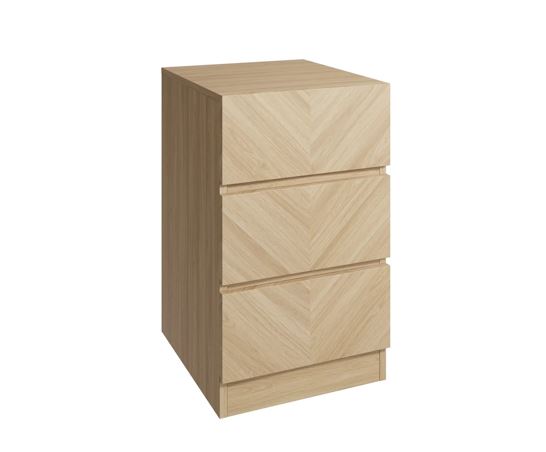 Catania 3 Drawer Bedside Table- Euro Oak