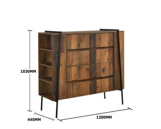 Burr Chest of 4 Drawers