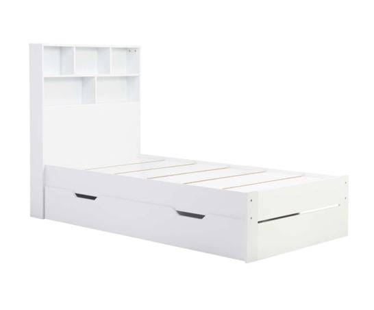 Alfie Single Storage & Shelving Bed - White