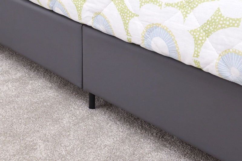 Simple Small Double Bed in a Box-Grey