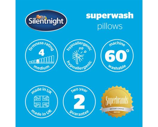 Silentnight Superwash Pillow - 2 Pack