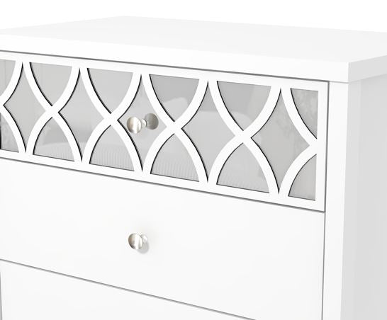 Arlo 4 Drawer Chest with Mirror- White