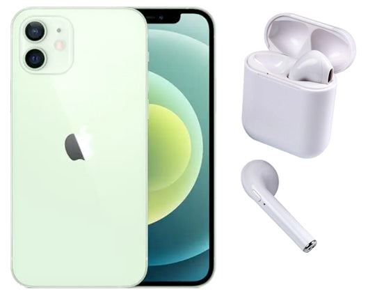 Refurbished Apple iPhone 12 64GB Green with Wireless Headphones