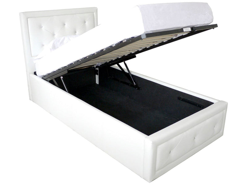 Hollywood Ottoman Double Bed - White