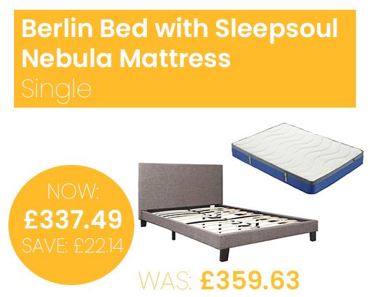 Berlin Bed with SleepSoul Nebula Mattress - Single