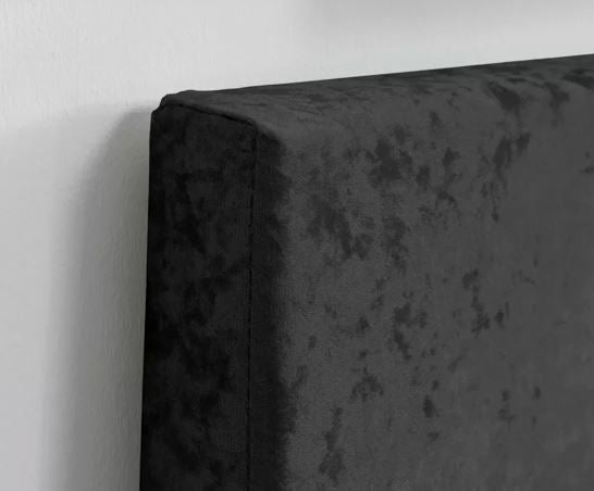 Berlin Small Double Ottoman Bed - Black Crushed Velvet