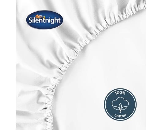 Superking - Silentnight Pure Cotton Fitted Sheet � White