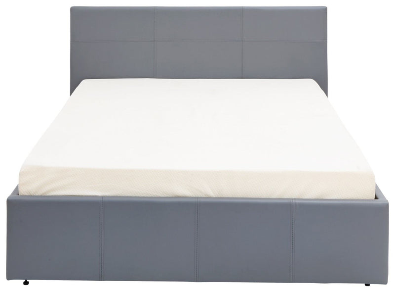 Serena Small Double Side Lift Ottoman Bed-Grey PU