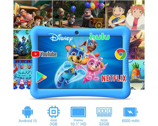 EagleSoar 10" Android 13 Tablet for Kids Blue