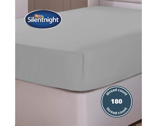 King - Silentnight Pure Cotton Extra Deep Fitted Sheet � Silver