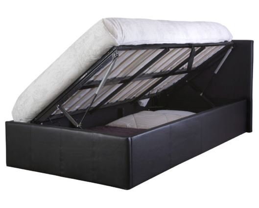 Serena Single Side Lift Ottoman Bed-Black