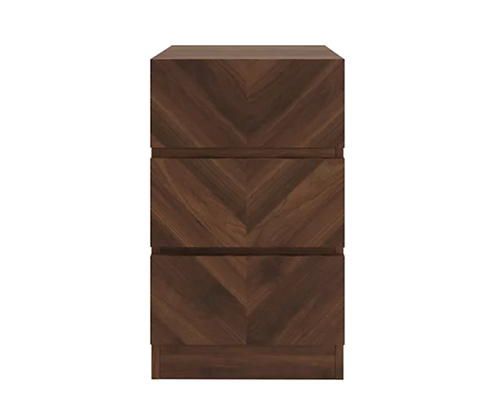 Catania 3 Drawer Bedside Table (Pair)- Royal Walnut