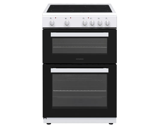 Statesman EDC60W2 60cm Double Electric Oven With Ceramic Hob White