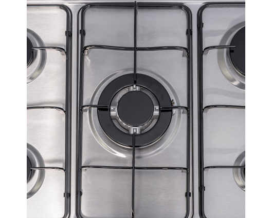 SIA SSG702SS 70cm 5 Burner Gas Hob In With Enamel Pan Stands Stainless Steel 