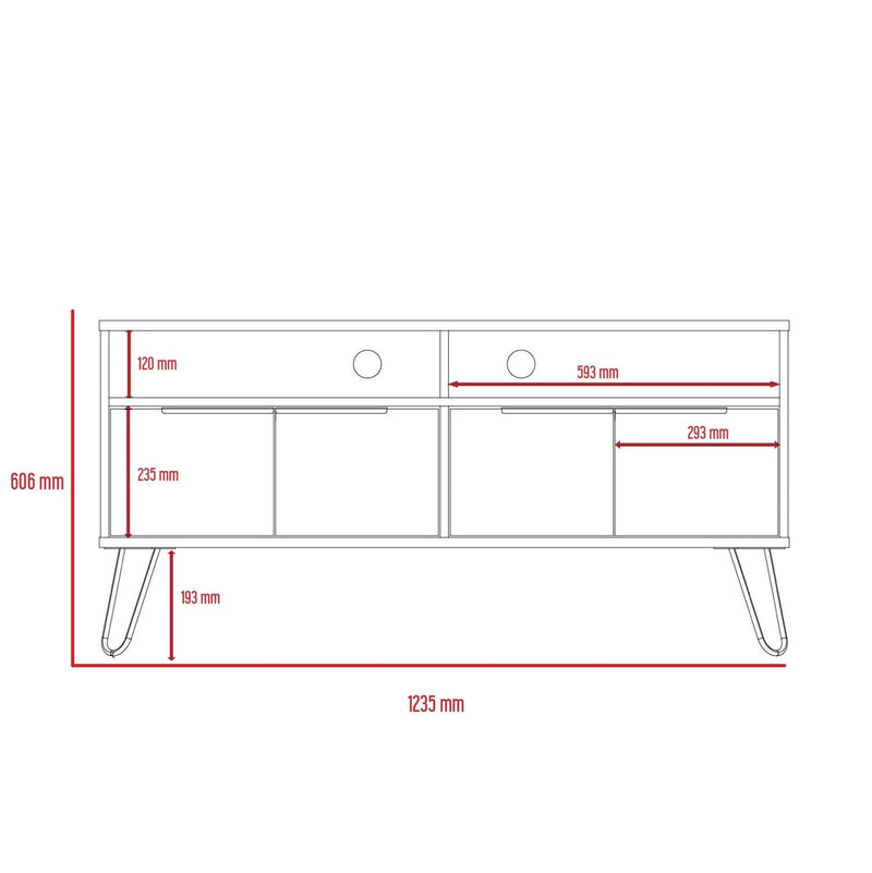 Nevada Wide Screen TV Rack with 4 Doors