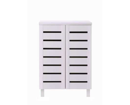 Tall 2 Door Shoe Cabinet-White