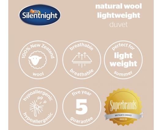 Superking - Silentnight Natural Wool Collection Lightweight Duvet