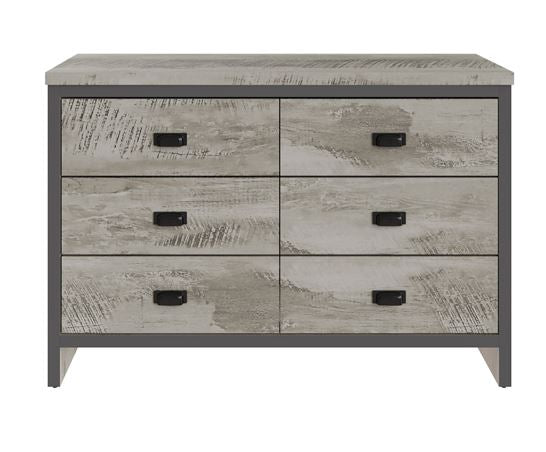 Baxter 3+3 Drawer Chest-Grey