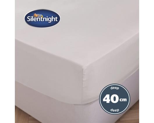 Double - Silentnight Pure Cotton Extra Deep Fitted Sheet � Cream