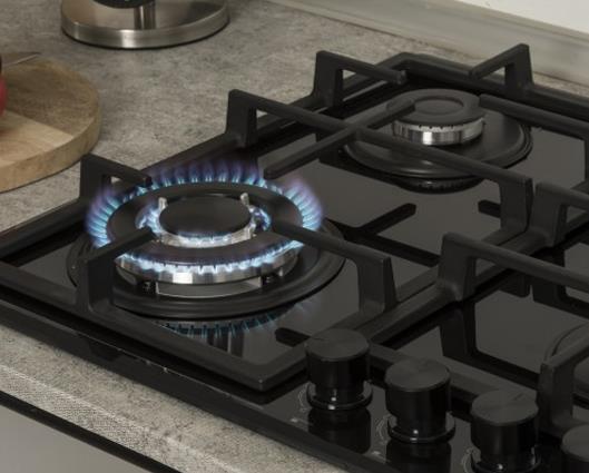 Creda C60GFCWG Black 60cm Gas on Glass Hob