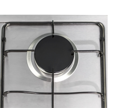 SIA SSG602SS 60cm 4 Burner Gas Hob with Enamel Pan Stands Stainless Steel 