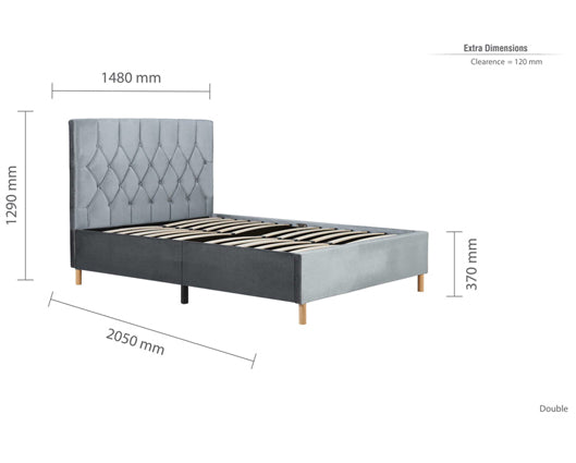 Luxton King Size Bed-Grey