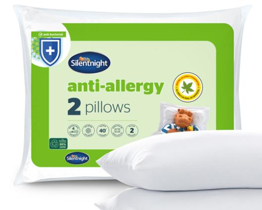 Silentnight Anti-Allergy Pillow - White, Pack of 2, Anti-Bacterial pillows