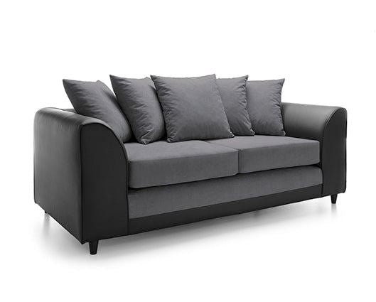 Dylan 3 Seater Sofa - Black & Charcoal