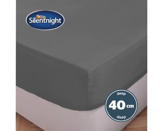 Superking - Silentnight Pure Cotton Extra Deep Fitted Sheet � Charcoal