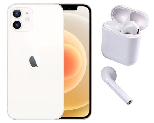 Refurbished Apple iPhone 12 64GB White with Wireless Headphones