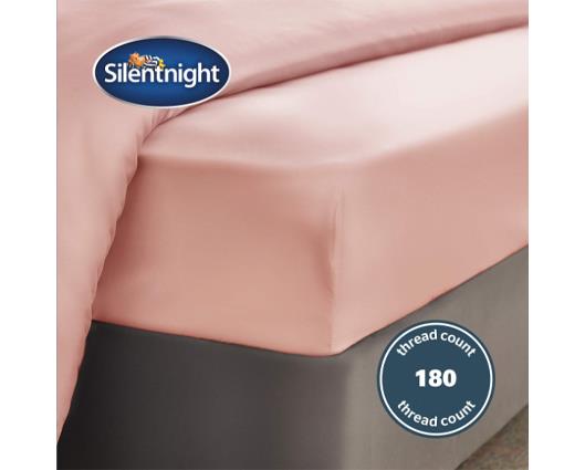 Single - Silentnight Pure Cotton Fitted Sheet � Blush