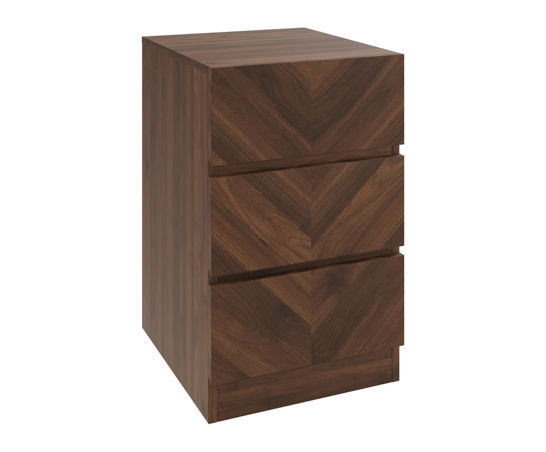 Catania 3 Drawer Bedside Table (Pair)- Royal Walnut