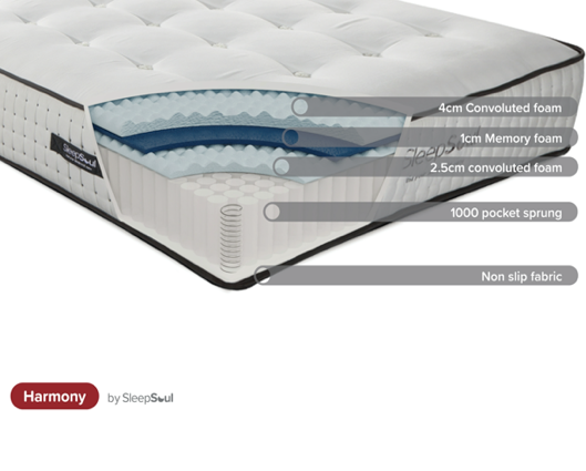 Roll Up Harmony 1000 Pocket Sprung Tufted Mattress (31.5cm Depth) - Super King