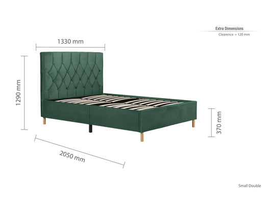 Loxley King Size Bed-Green