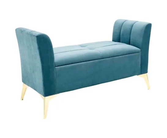 Pippa Ottoman Storage Bench- Teal