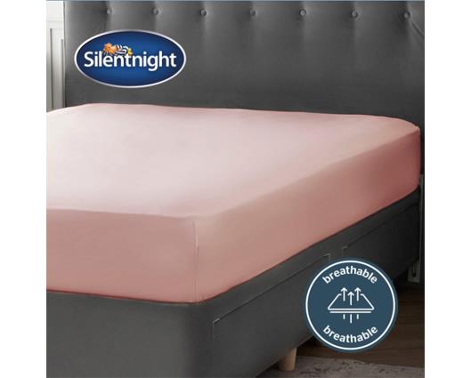 Double - Silentnight Pure Cotton Fitted Sheet - Blush