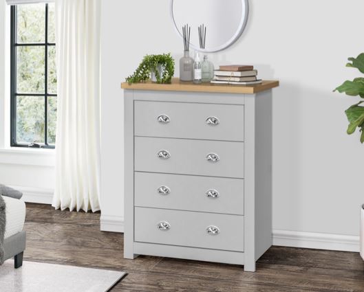 Harper 4 Drawer Chest-Grey